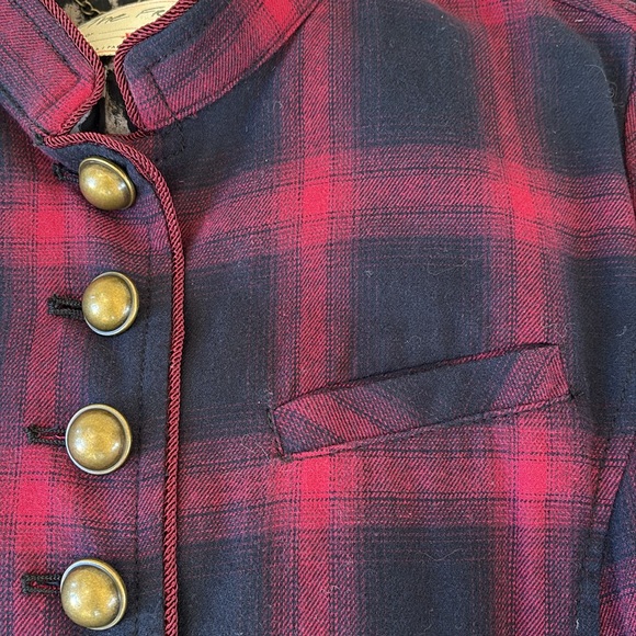 Free People We The Free Odessa Maroon Plaid Duster Size XS - Picture 14 of 16